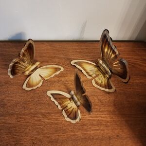 3 Pc Metal Butterflies By Home Interiors